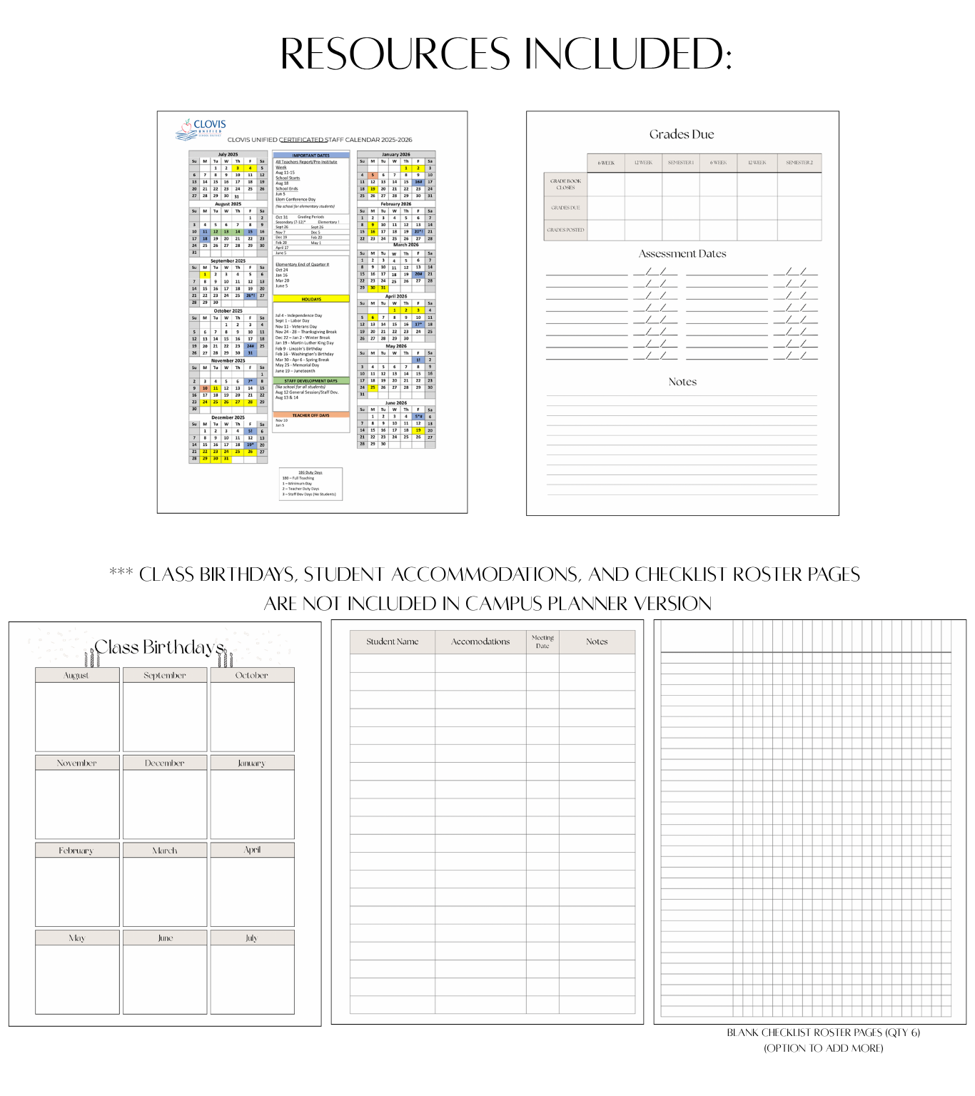 2025-2026 Clovis Unified Planner PRE-ORDER